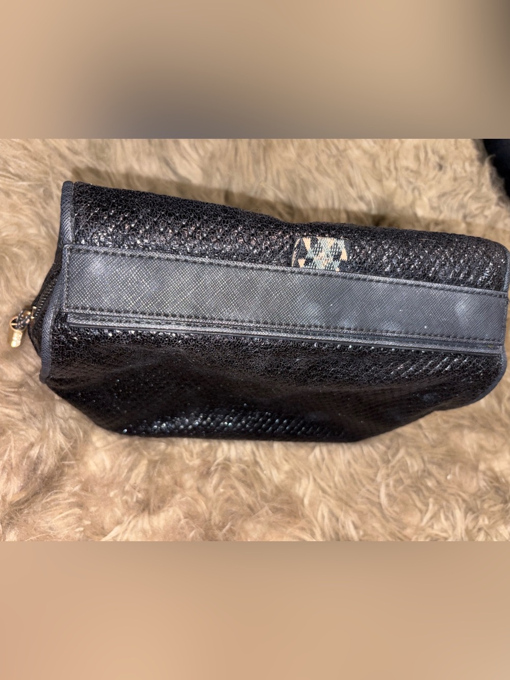 Henry Charles Black Textured Makeup Bag